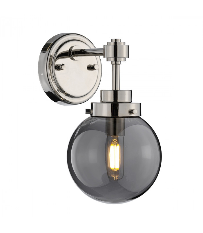 1 Light Wall Light, Polished Nickel, E14