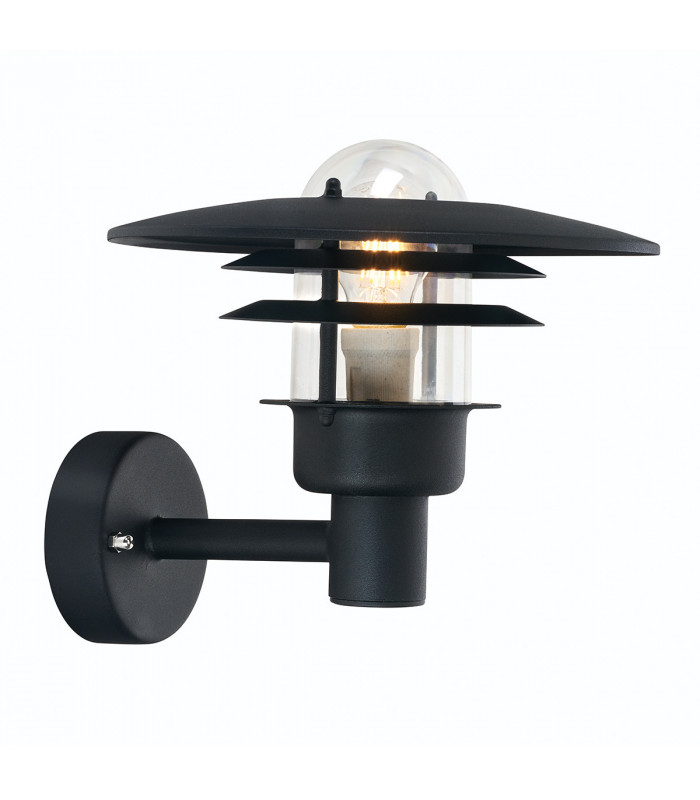 Outdoor 1 Light Wall Light Black , IP55, E27