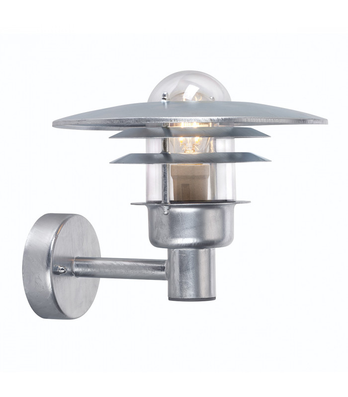Outdoor 1 Light Wall Light Galvanized , IP55, E27