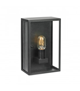 Outdoor Half Wall Light, Black, IP44, E27