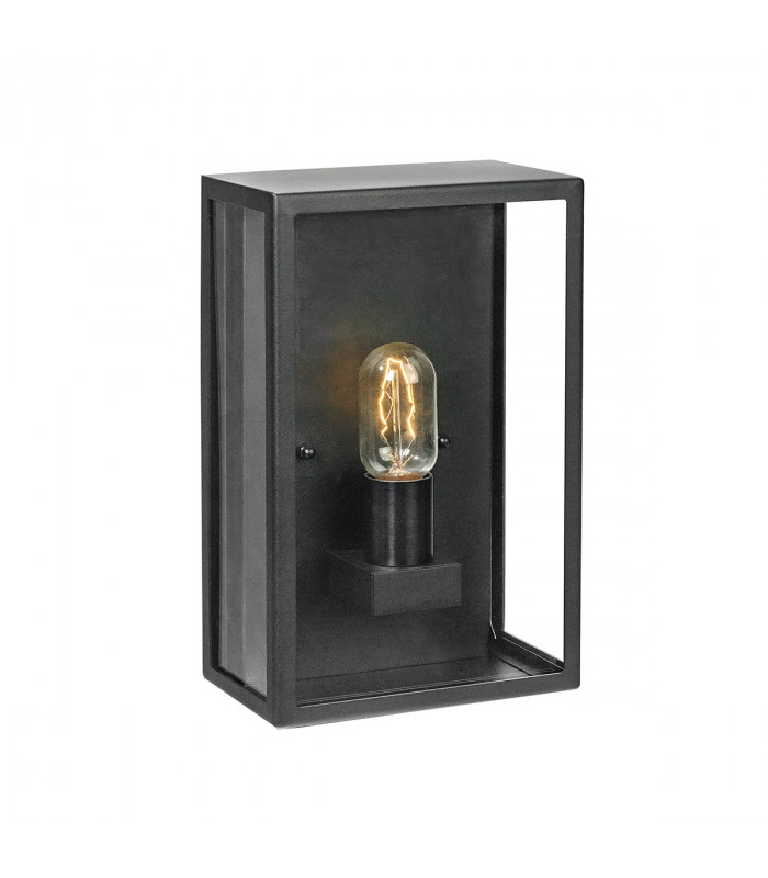 Outdoor Half Wall Light, Black, IP44, E27