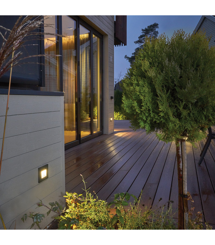 Integrated LED Outdoor Mini LED Recessed Wall Light Graphite , IP65