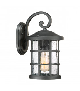 Outdoor 1 Light Medium Wall Lantern, Earth Black, IP44, E27