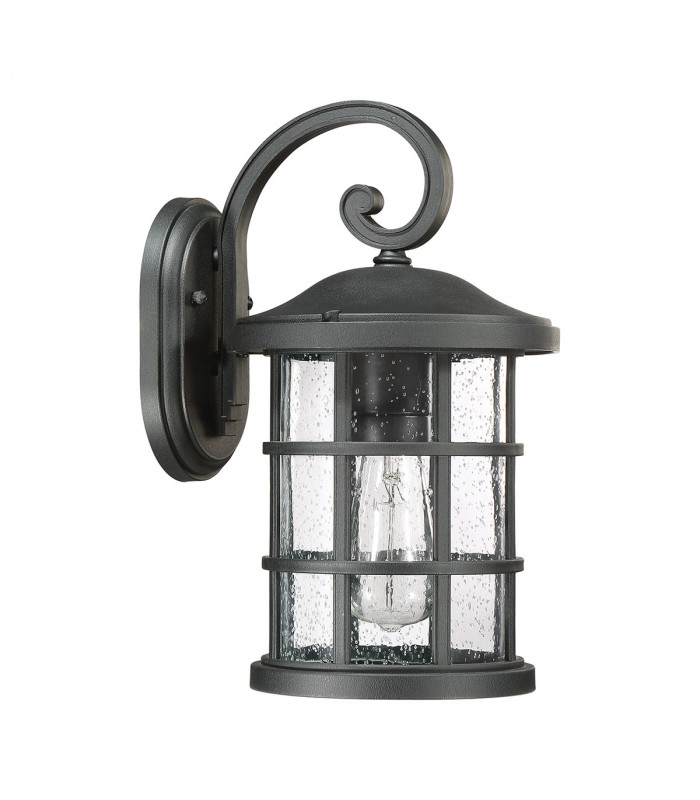 Outdoor 1 Light Medium Wall Lantern, Earth Black, IP44, E27