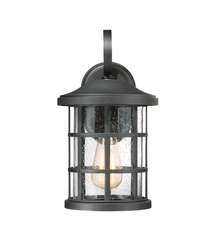 Outdoor 1 Light Medium Wall Lantern, Earth Black, IP44, E27