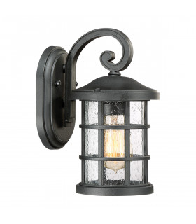 Outdoor 1 Light Small Wall Lantern, Earth Black, IP44, E27