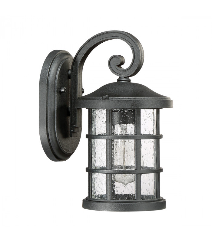 Outdoor 1 Light Small Wall Lantern, Earth Black, IP44, E27
