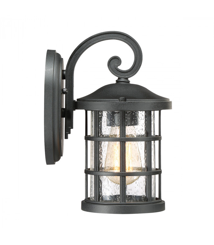 Outdoor 1 Light Small Wall Lantern, Earth Black, IP44, E27