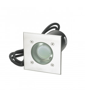 Outdoor Square 1 Light Recessed Ground Light Stainless Steel , IP68, GU10 LED