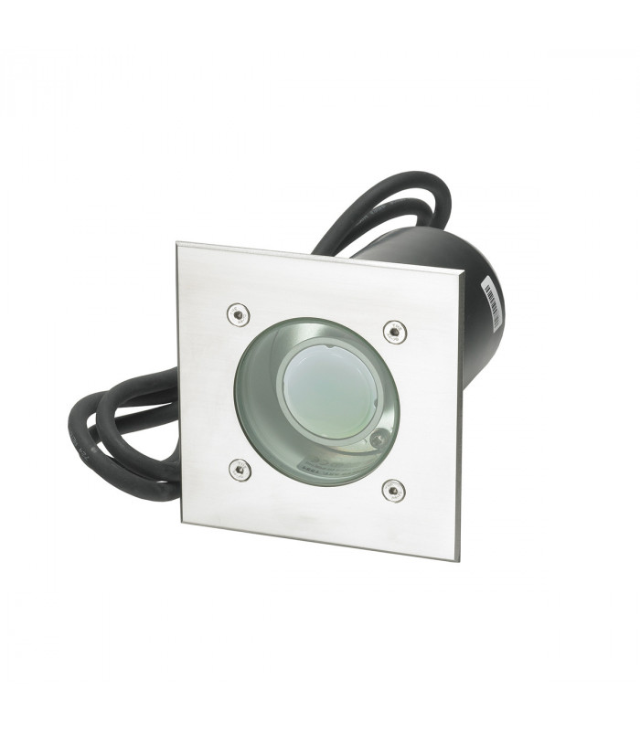 Outdoor Square 1 Light Recessed Ground Light Stainless Steel , IP68, GU10 LED