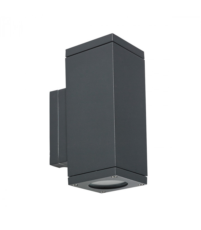 Outdoor 2 Light Up & Down Wall Light, Graphite, IP65, GU10 LED