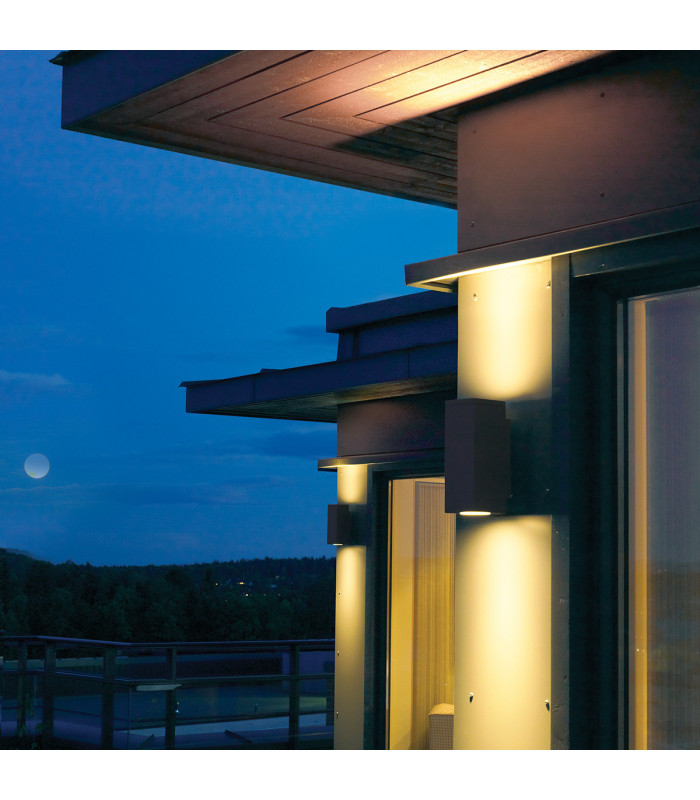 Outdoor 2 Light Up & Down Wall Light, Graphite, IP65, GU10 LED