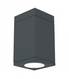Outdoor 1 Light Down Ceiling Light, Graphite, IP65, GU10 LED