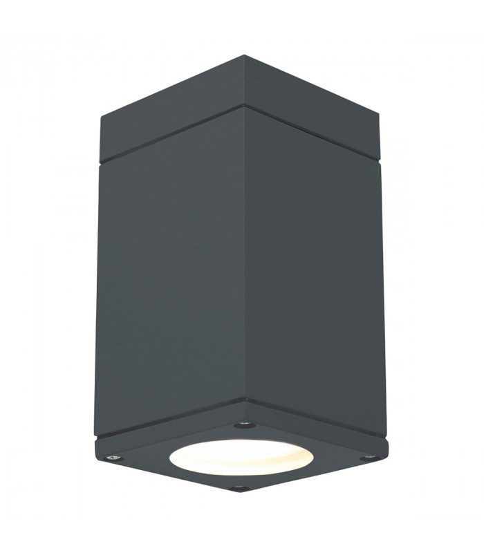 Outdoor 1 Light Down Ceiling Light, Graphite, IP65, GU10 LED
