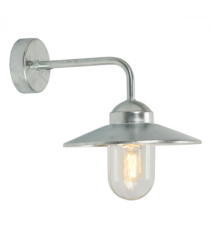 Outdoor 1 Light Dome Wall Lantern Galvanized , IP55, E27