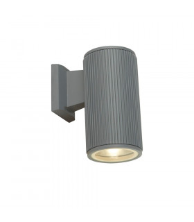 1 Light Wall Porch Light - Grey With Clear Glass Diffuser