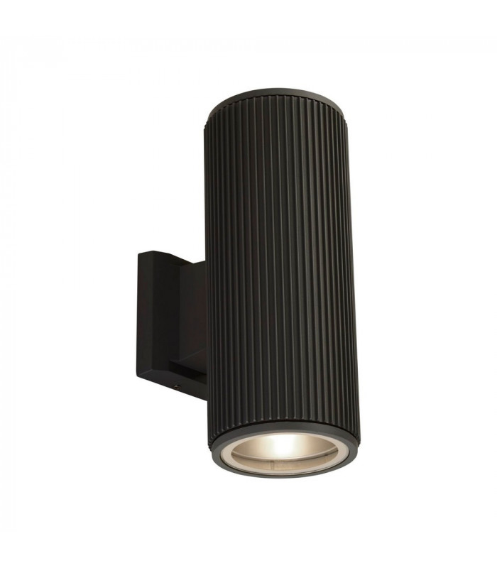 Up Down Wall Porch Light - Black With Clear Glass