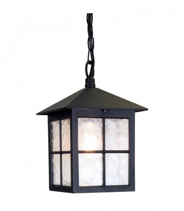 1 Light Outdoor Ceiling Chain Lantern Black IP43, E27