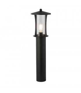 1 Light Outdoor Post (730mm Height) - Black With Clear Glass