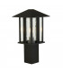 1 Light Outdoor Post (450mm Height) - Black With Water Glass