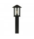 1 Light Outdoor Post (740mm Height) - Black With Water Glass