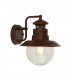 1 Light Outdoor Wall Porch Light - Rustic Brown With Clear Glass