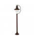 1 Light Outdoor Garden Post (1100mm Height) - Rustic Brown With Clear Glass