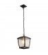 Outdoor Pendant - Black With Clear Frosted Acrylic Panels