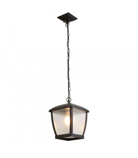 Outdoor Pendant - Black With Clear Frosted Acrylic Panels