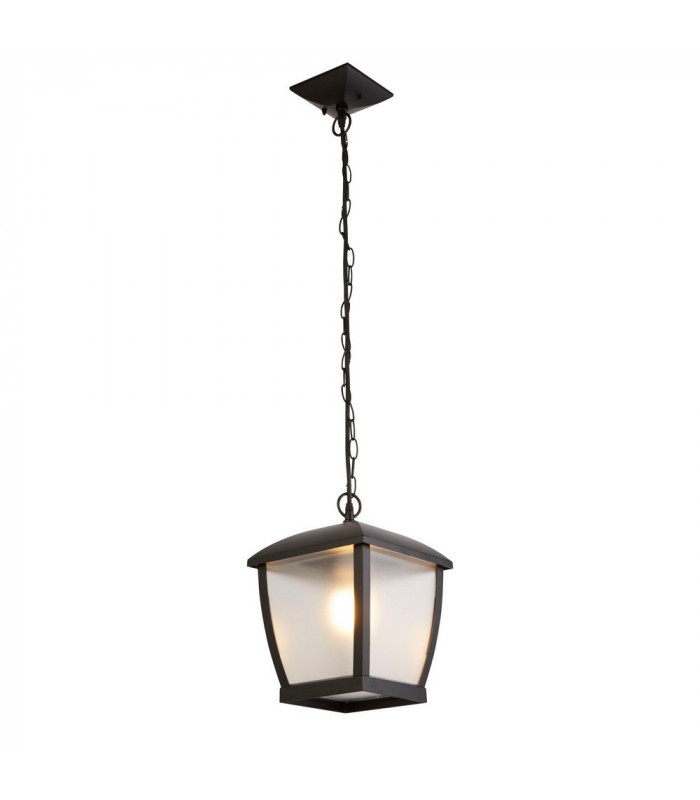 Outdoor Pendant - Black With Clear Frosted Acrylic Panels