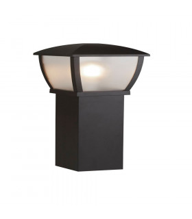 Outdoor Post (730mm Height) - Black With Clear Frosted Panels