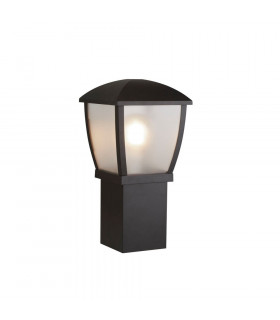 Outdoor Post (450mm Height) - Black With Clear Frosted Panels