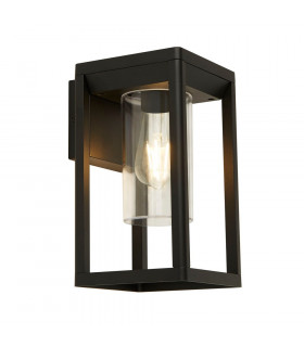 Outdoor Wall Lght, Black With Clear Diffuser