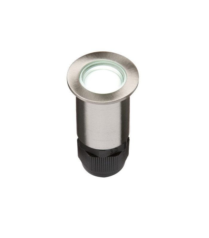 24V Small Stainless Steel Ground Fitting 4 x White LED, IP67