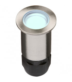 24V Small Stainless Steel Ground Fitting 4 x Blue LED, IP67