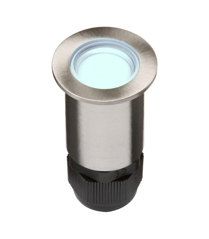 24V Small Stainless Steel Ground Fitting 4 x Blue LED, IP67