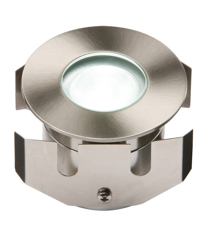 White High Powered LED Stainless Steel Decking Light, IP68 LV 1W