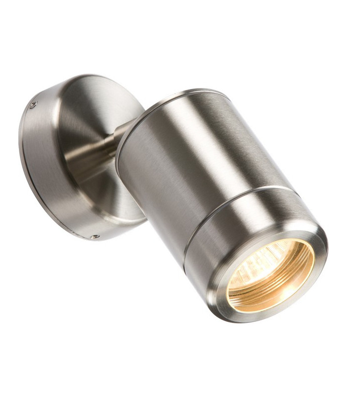 Single Stainless Steel Adjustable Wall Light, 230V IP65 GU10 35W