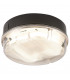 Bulkhead with Prismatic Diffuser and Black Base, IP65 28W Round