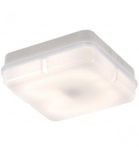 Bulkhead with Opal Diffuser and White Base, IP65 28W Square