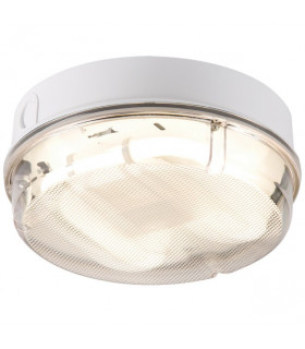 Polycarbonate Bulkhead with Prismatic White Diffuser, IP65 28W Round