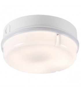 Emergency Bulkhead with Opal Diffuser and White Base, IP65 28W Round