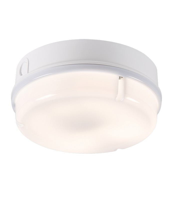 Emergency Bulkhead with Opal Diffuser and White Base, IP65 28W Round