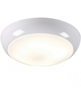 Emergency Bulkhead with Opal Diffuser and White Base, IP44 28W