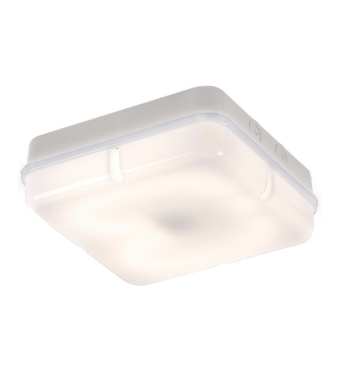 Emergency Bulkhead with Opal Diffuser and White Base, IP65 28W Square