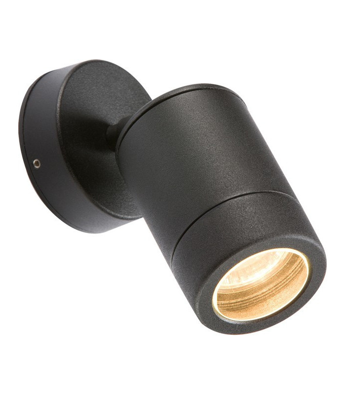 Adjustable Aluminium Powder-Coated Black Wall Light, 230V IP65 GU10 35W
