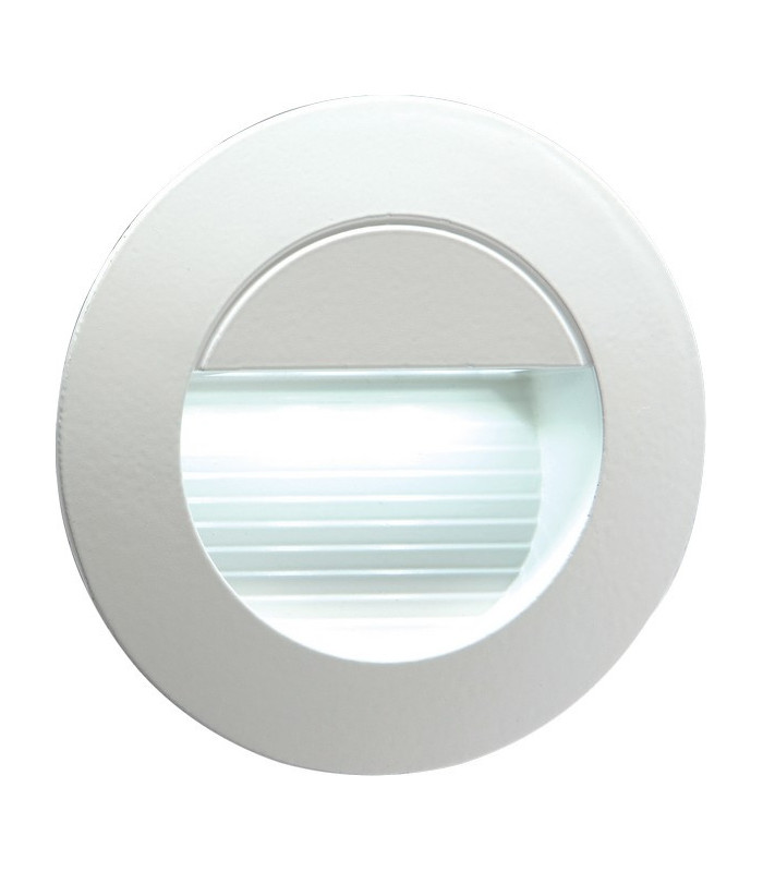 IP54 Recessed Round Indoor/Outdoor LED Guide/Stair/Wall Light White LED, 230V