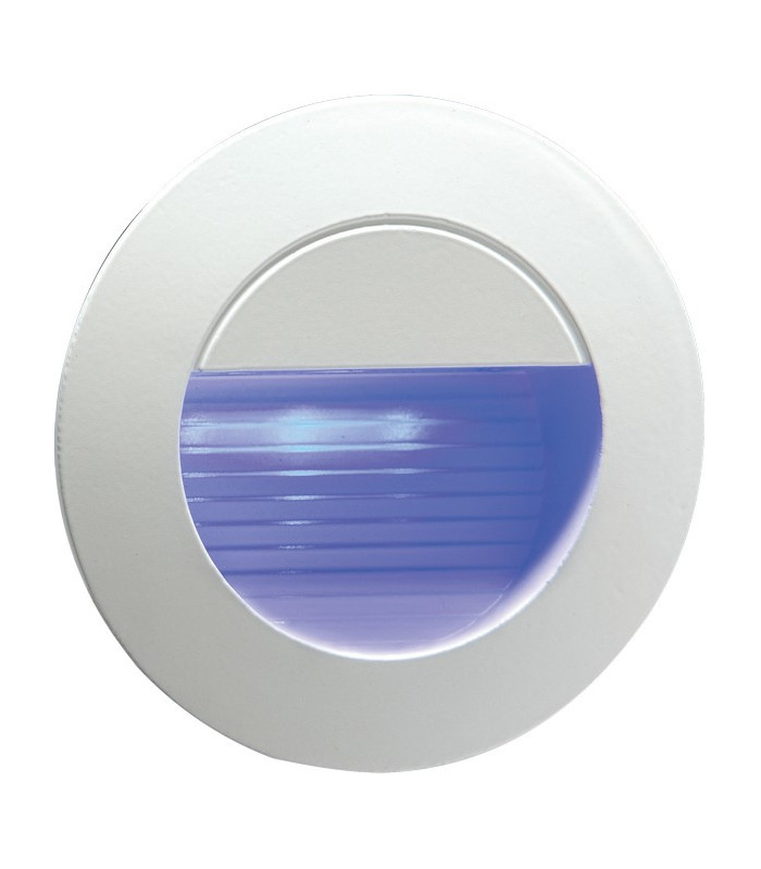 IP54 Recessed Round Indoor/Outdoor LED Guide/Stair/Wall Light Blue LED, 230V