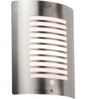Stainless Steel Outdoor Wall Fixture with PIR, 230V IP44 E27 40W