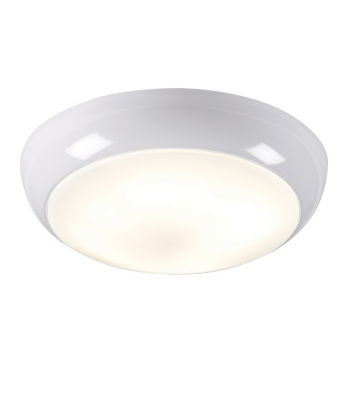 bulkhead with Opal Diffuser, White Base and Microwave Sensor, IP44 28W